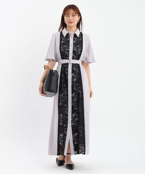 Andemiu(アンデミュウ)の「フロントキリカエレースワンピース665521(ワンピース・レディース・ライトグレー/グリーン/ネイビー・FREE)」の7枚目の写真