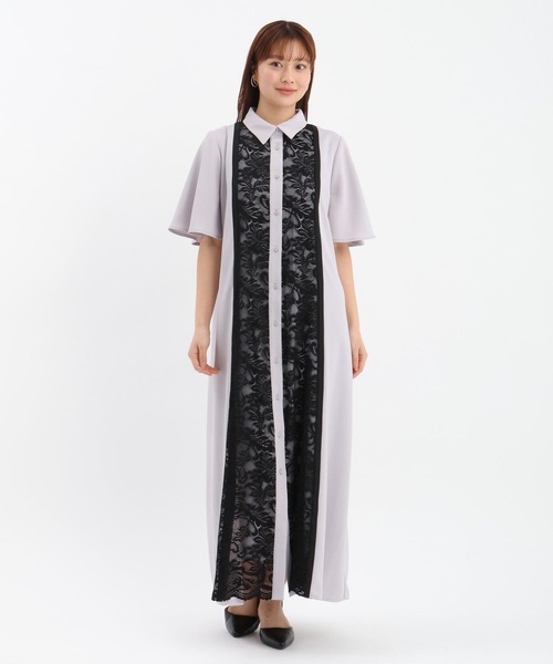 Andemiu(アンデミュウ)の「フロントキリカエレースワンピース665521(ワンピース・レディース・ライトグレー/グリーン/ネイビー・FREE)」の16枚目の写真