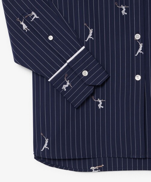 LACOSTE（ラコステ）の「プレイヤージャカード ストライプオーバーサイズポプリンシャツ（シャツ/ブラウス・レディース・ブルー系その他・36/34）」の5枚目の写真