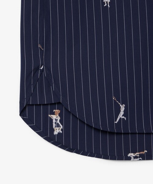 LACOSTE（ラコステ）の「プレイヤージャカード ストライプオーバーサイズポプリンシャツ（シャツ/ブラウス・レディース・ブルー系その他・36/34）」の6枚目の写真