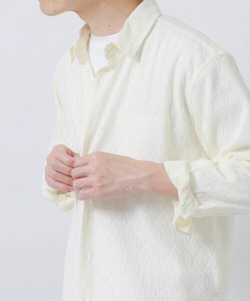 ITEMS URBANRESEARCH（アイテムズ アーバンリサーチ）の「ジオメレースレギュラーカラーシャツ（シャツ/ブラウス・メンズ・ブラック/ホワイト/オリーブ・LARGE/MEDIUM）」の5枚目の写真