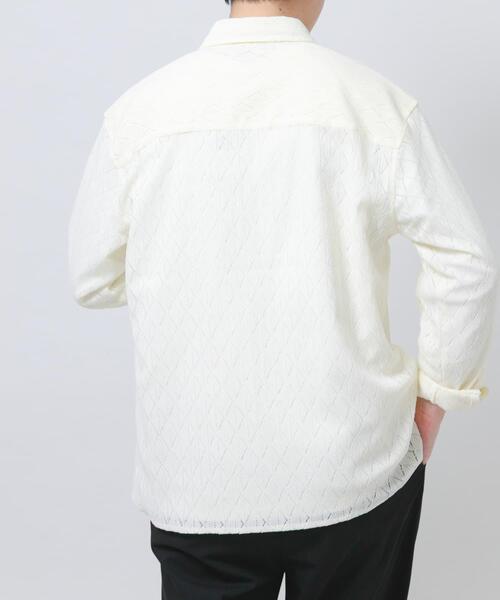 ITEMS URBANRESEARCH（アイテムズ アーバンリサーチ）の「ジオメレースレギュラーカラーシャツ（シャツ/ブラウス・メンズ・ブラック/ホワイト/オリーブ・LARGE/MEDIUM）」の8枚目の写真