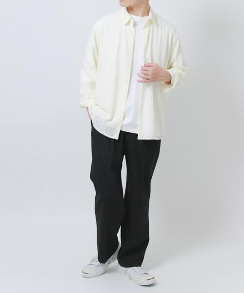 ITEMS URBANRESEARCH（アイテムズ アーバンリサーチ）の「ジオメレースレギュラーカラーシャツ（シャツ/ブラウス・メンズ・ブラック/ホワイト/オリーブ・LARGE/MEDIUM）」の9枚目の写真