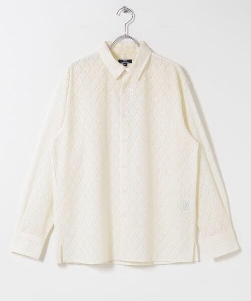 ITEMS URBANRESEARCH（アイテムズ アーバンリサーチ）の「ジオメレースレギュラーカラーシャツ（シャツ/ブラウス・メンズ・ブラック/ホワイト/オリーブ・LARGE/MEDIUM）」の10枚目の写真