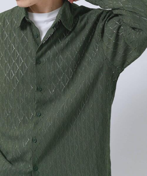ITEMS URBANRESEARCH（アイテムズ アーバンリサーチ）の「ジオメレースレギュラーカラーシャツ（シャツ/ブラウス・メンズ・ブラック/ホワイト/オリーブ・LARGE/MEDIUM）」の13枚目の写真
