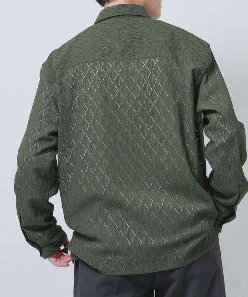 ITEMS URBANRESEARCH（アイテムズ アーバンリサーチ）の「ジオメレースレギュラーカラーシャツ（シャツ/ブラウス・メンズ・ブラック/ホワイト/オリーブ・LARGE/MEDIUM）」の14枚目の写真