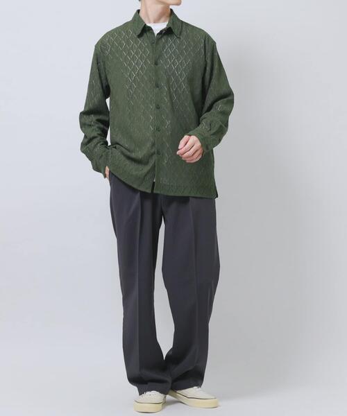 ITEMS URBANRESEARCH（アイテムズ アーバンリサーチ）の「ジオメレースレギュラーカラーシャツ（シャツ/ブラウス・メンズ・ブラック/ホワイト/オリーブ・LARGE/MEDIUM）」の18枚目の写真
