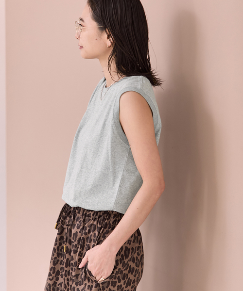 JOURNAL STANDARD(ジャーナルスタンダード)の「汗ジミ防止天竺ノースリーブ(Tシャツ/カットソー・レディース・チャコールグレー/ブラック系その他/ホワイト・FREE)」の17枚目の写真