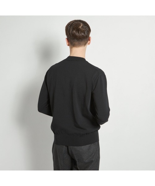 SUIT SELECT(スーツセレクト)の「【RBC】コットンブレンドモックネックニット/マシンウォッシャブル/「UVカット」「接触冷感」(Tシャツ/カットソー・メンズ・ネイビー/ブラック/グレー・MEDIUM/LARGE/X-LARGE)」の8枚目の写真