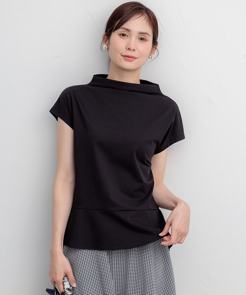 組曲(クミキョク)の「【WEB限定】プレーティング天竺 ペプラムカットソー(Tシャツ/カットソー・レディース・ホワイト系/ライトグレー系/ブラック系・2/3)」の11枚目の写真