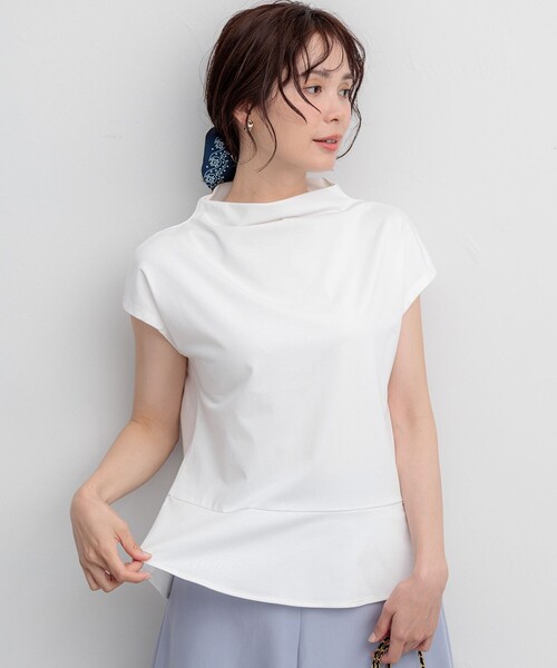 組曲(クミキョク)の「【WEB限定】プレーティング天竺 ペプラムカットソー(Tシャツ/カットソー・レディース・ホワイト系/ライトグレー系/ブラック系・2/3)」の15枚目の写真