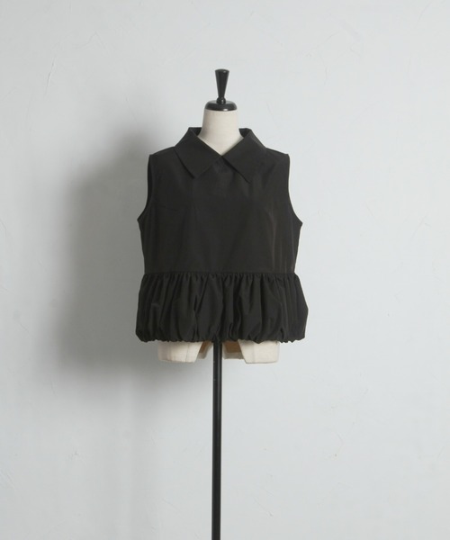 ARVELLIA(アルベリア)の「GATHERED HEM SLEEVELESS TOP(シャツ/ブラウス・レディース・グレイッシュベージュ/ブラック・M)」の13枚目の写真