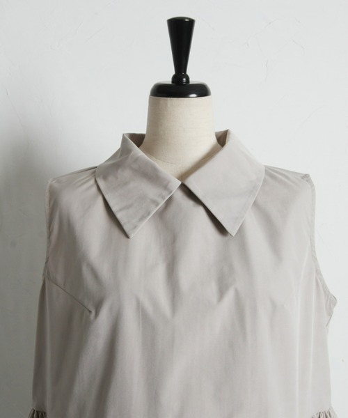 ARVELLIA(アルベリア)の「GATHERED HEM SLEEVELESS TOP(シャツ/ブラウス・レディース・グレイッシュベージュ/ブラック・M)」の18枚目の写真