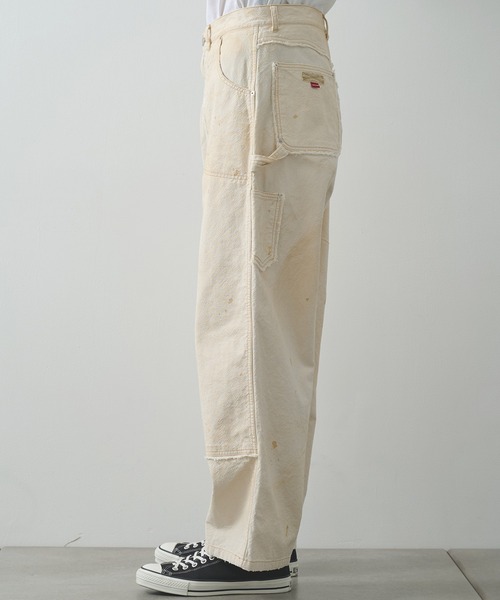 FACCIES（ファチーズ）の「【FACCIES/ファッチーズ】AGINGA DUCK DOUBLE KNEE PANTS（デニムパンツ・メンズ・ブラック/クリーム・2/1）」の7枚目の写真