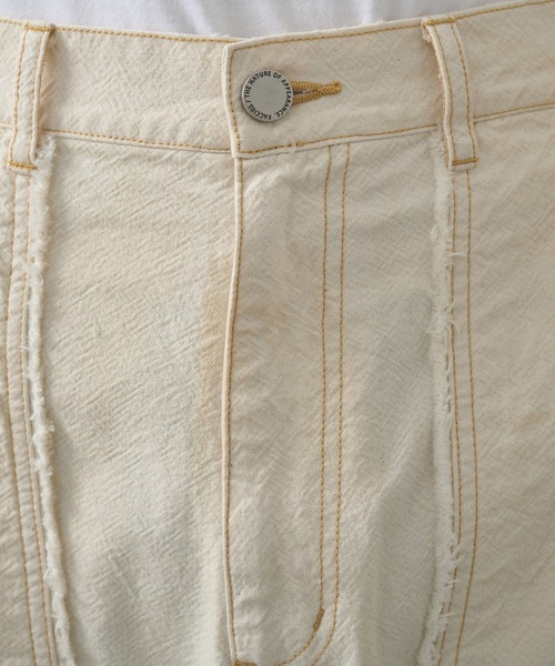 FACCIES（ファチーズ）の「【FACCIES/ファッチーズ】AGINGA DUCK DOUBLE KNEE PANTS（デニムパンツ・メンズ・ブラック/クリーム・2/1）」の9枚目の写真
