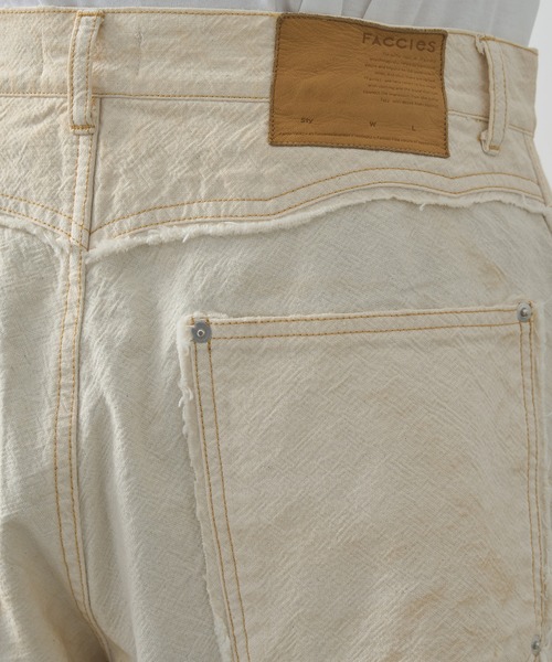FACCIES（ファチーズ）の「【FACCIES/ファッチーズ】AGINGA DUCK DOUBLE KNEE PANTS（デニムパンツ・メンズ・ブラック/クリーム・2/1）」の13枚目の写真