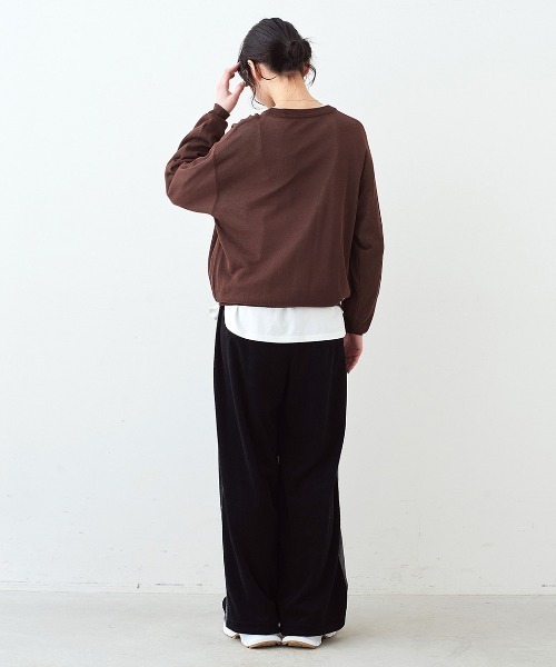 Live in comfort(リブインコンフォート)の「【低身長/高身長サイズあり】リブ イン コンフォート 大人の抜け感をつくる すそドロスト付き抗菌防臭パイルパンツ(その他パンツ・レディース・杢グレー/ブラック・9/10/11/12/13/14/2/3/4/5/6/7/8)」の5枚目の写真