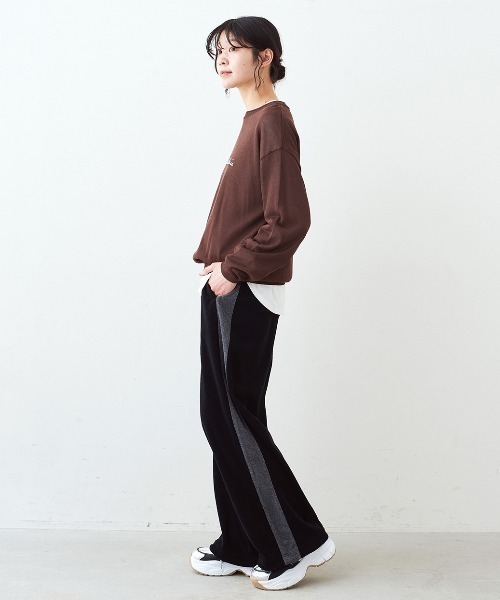 Live in comfort(リブインコンフォート)の「【低身長/高身長サイズあり】リブ イン コンフォート 大人の抜け感をつくる すそドロスト付き抗菌防臭パイルパンツ(その他パンツ・レディース・杢グレー/ブラック・9/10/11/12/13/14/2/3/4/5/6/7/8)」の4枚目の写真