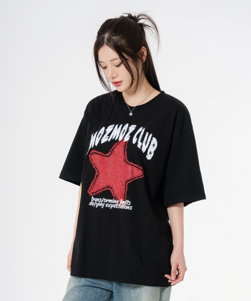 MOZMOZ(モズモズ)の「クレヨンスター オーバーサイズ 半袖Tシャツ ブラック(Tシャツ/カットソー・レディース・その他・1/2/3)」の11枚目の写真