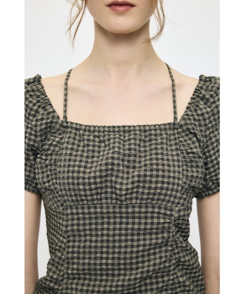 MOUSSY(マウジー)の「MULTIWAY GATHER ミニドレス(ワンピース・レディース・グリーン系その他2/オフホワイト/ブラック・1/2)」の15枚目の写真