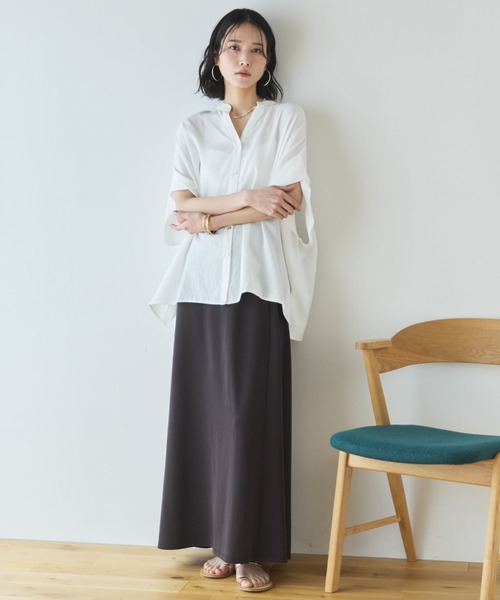 Doux archives(ドゥアルシーヴ)の「【名品】ウォッシャブルリネンライクスキッパープルオーバー(シャツ/ブラウス・レディース・ラベンダー/ネイビー/ブルー/オフホワイト・FREE)」の13枚目の写真