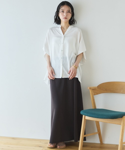 Doux archives(ドゥアルシーヴ)の「【名品】ウォッシャブルリネンライクスキッパープルオーバー(シャツ/ブラウス・レディース・ラベンダー/ネイビー/ブルー/オフホワイト・FREE)」の14枚目の写真