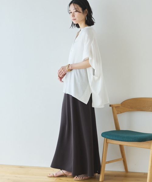Doux archives(ドゥアルシーヴ)の「【名品】ウォッシャブルリネンライクスキッパープルオーバー(シャツ/ブラウス・レディース・ラベンダー/ネイビー/ブルー/オフホワイト・FREE)」の17枚目の写真