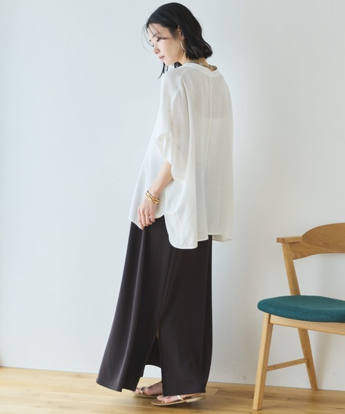 Doux archives(ドゥアルシーヴ)の「【名品】ウォッシャブルリネンライクスキッパープルオーバー(シャツ/ブラウス・レディース・ラベンダー/ネイビー/ブルー/オフホワイト・FREE)」の19枚目の写真