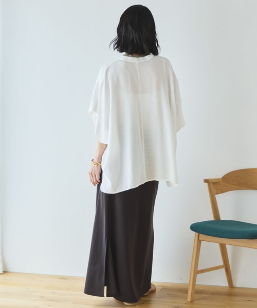 Doux archives(ドゥアルシーヴ)の「【名品】ウォッシャブルリネンライクスキッパープルオーバー(シャツ/ブラウス・レディース・ラベンダー/ネイビー/ブルー/オフホワイト・FREE)」の20枚目の写真