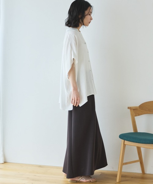 Doux archives(ドゥアルシーヴ)の「【名品】ウォッシャブルリネンライクスキッパープルオーバー(シャツ/ブラウス・レディース・ラベンダー/ネイビー/ブルー/オフホワイト・FREE)」の21枚目の写真