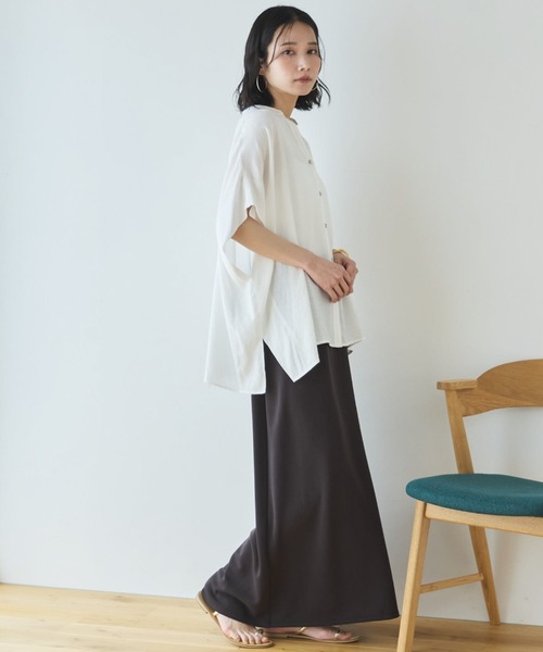 Doux archives(ドゥアルシーヴ)の「【名品】ウォッシャブルリネンライクスキッパープルオーバー(シャツ/ブラウス・レディース・ラベンダー/ネイビー/ブルー/オフホワイト・FREE)」の22枚目の写真
