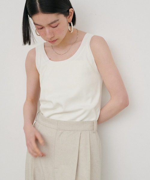 LARUTA（ラルータ）の「【LARUTA】強撚ニットタンクトップ（タンクトップ・レディース・ブラック/グレー/オフホワイト・FREE）」の5枚目の写真