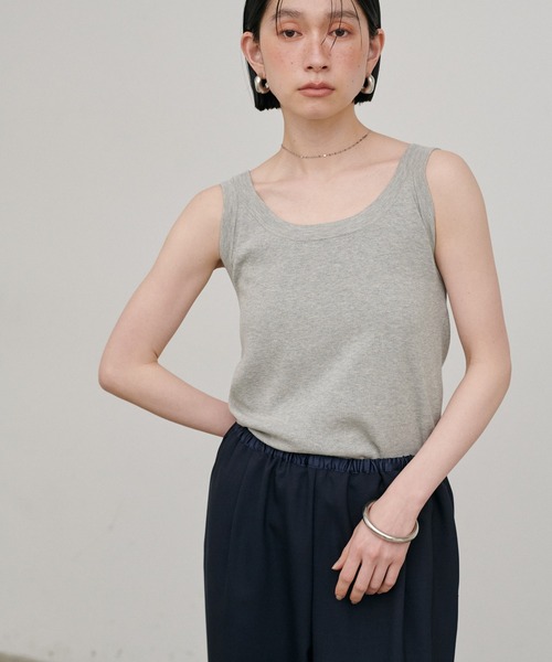 LARUTA（ラルータ）の「【LARUTA】強撚ニットタンクトップ（タンクトップ・レディース・ブラック/グレー/オフホワイト・FREE）」の14枚目の写真