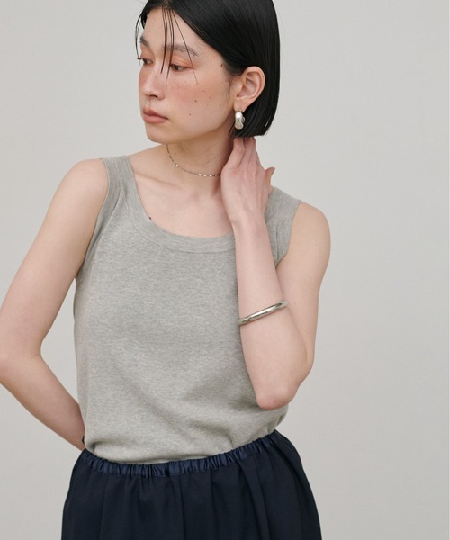 LARUTA（ラルータ）の「【LARUTA】強撚ニットタンクトップ（タンクトップ・レディース・ブラック/グレー/オフホワイト・FREE）」の13枚目の写真