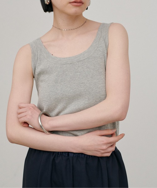 LARUTA（ラルータ）の「【LARUTA】強撚ニットタンクトップ（タンクトップ・レディース・ブラック/グレー/オフホワイト・FREE）」の12枚目の写真