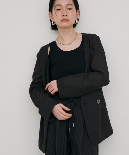 LARUTA（ラルータ）の「【LARUTA】強撚ニットタンクトップ（タンクトップ・レディース・ブラック/グレー/オフホワイト・FREE）」の9枚目の写真