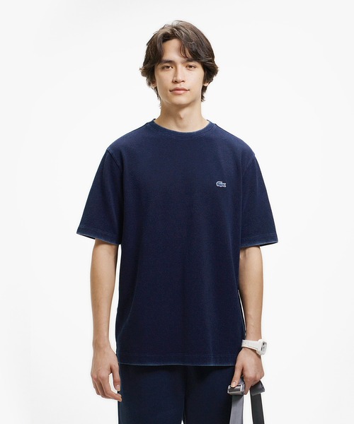 LACOSTE(ラコステ)の「オーバーサイズ ウォッシュ加工 インディゴ Tシャツ(Tシャツ/カットソー・メンズ・ダークインディゴブルー/インディゴブルー・5/3/4/2)」の4枚目の写真