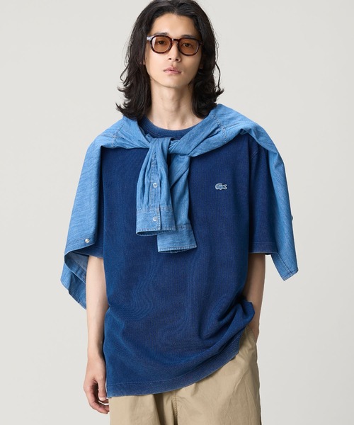 LACOSTE(ラコステ)の「オーバーサイズ ウォッシュ加工 インディゴ Tシャツ(Tシャツ/カットソー・メンズ・ダークインディゴブルー/インディゴブルー・5/3/4/2)」の22枚目の写真