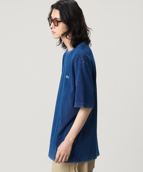 LACOSTE(ラコステ)の「オーバーサイズ ウォッシュ加工 インディゴ Tシャツ(Tシャツ/カットソー・メンズ・ダークインディゴブルー/インディゴブルー・5/3/4/2)」の19枚目の写真