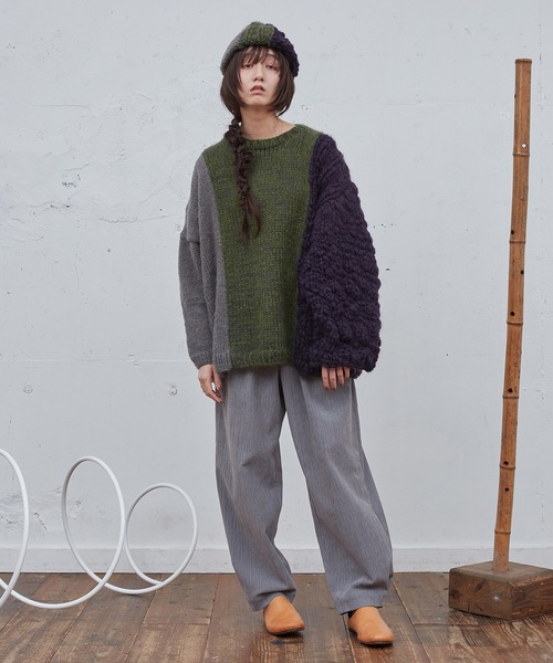 Dulcamara(ドゥルカマラ)の「ハンドニットグラデーションアシメPO(ニット/セーター・メンズ・マルチ/ブラック・1/0)」の9枚目の写真