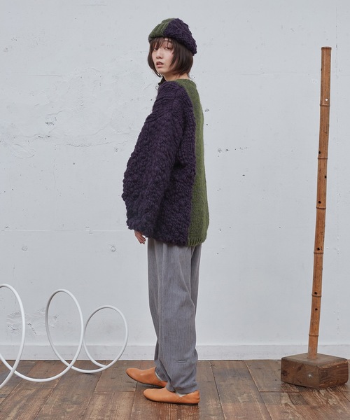 Dulcamara(ドゥルカマラ)の「ハンドニットグラデーションアシメPO(ニット/セーター・メンズ・マルチ/ブラック・1/0)」の10枚目の写真