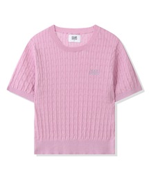 codegraphy（コードグラフィー）の「(Women's) Small Square Logo Cable Short Sleeve Knit CBFUWKS004（Tシャツ/カットソー）」