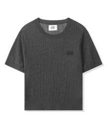 codegraphy(�R�[�h�O���t�B�[)��(Women's) Small Square Logo Cable Short Sleeve Knit CBFUWKS004(T�V���c/�J�b�g�\�[)