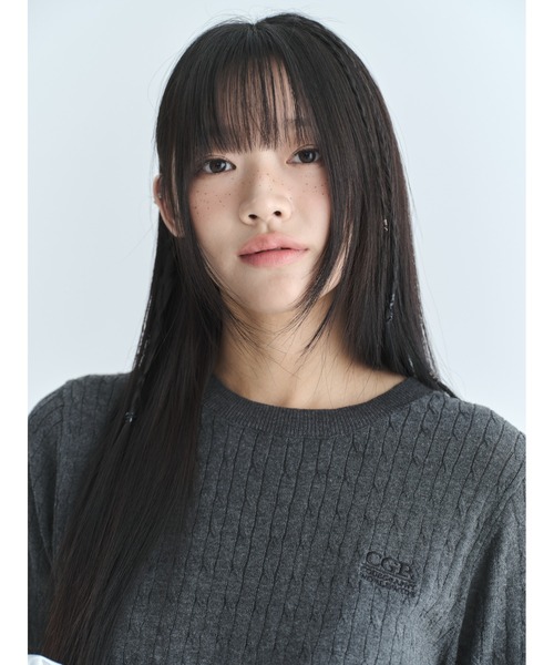 codegraphy(コードグラフィー)の「(Women's) Small Square Logo Cable Short Sleeve Knit CBFUWKS004(Tシャツ/カットソー・レディース・チャコール/ライトピンク/White・SMALL/MEDIUM)」の6枚目の写真