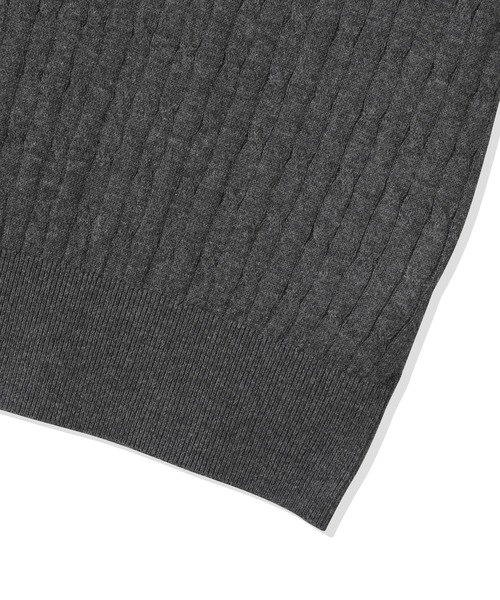 codegraphy(コードグラフィー)の「(Women's) Small Square Logo Cable Short Sleeve Knit CBFUWKS004(Tシャツ/カットソー・レディース・チャコール/ライトピンク/White・SMALL/MEDIUM)」の13枚目の写真