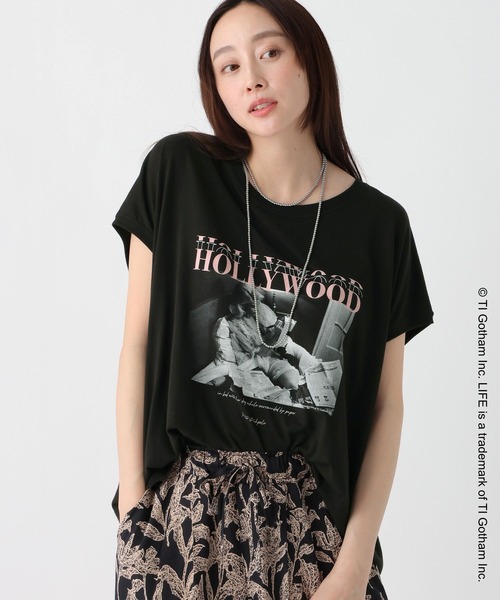 Elura（エルーラ）の「LIFE PICTURE COLLECTIONドルマンTシャツ/676312（Tシャツ/カットソー・レディース・ホワイト/ブラック・FREE）」の2枚目の写真