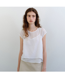 Wrinkle layered blouse set