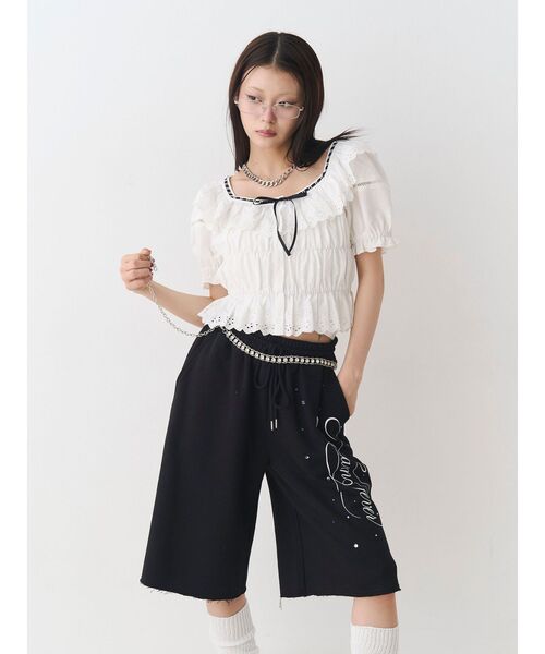 jouetie(ジュエティ)の「ロゴスウェットハーフパンツ(その他パンツ・レディース・グレー/ブラック/カーキ・MEDIUM)」の14枚目の写真