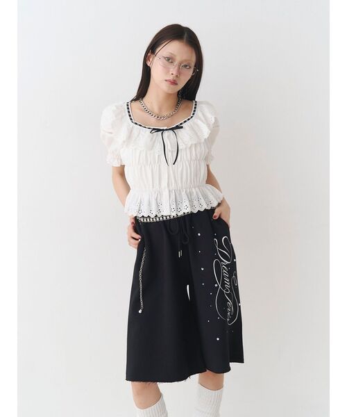 jouetie(ジュエティ)の「ロゴスウェットハーフパンツ(その他パンツ・レディース・グレー/ブラック/カーキ・MEDIUM)」の15枚目の写真