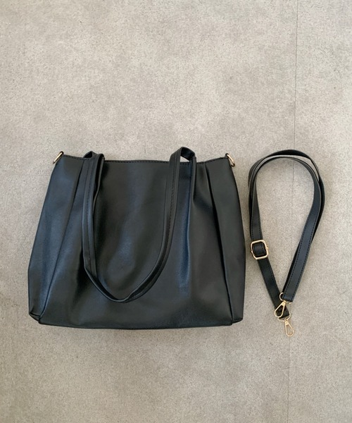 Teem Store(チームストア)の「【大容量/A4対応】2WAYダブルハンドルトートバッグ 通勤 通学(トートバッグ・レディース・ブラック/アイボリー・F)」の22枚目の写真